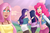 Size: 1000x661 | Tagged: safe, artist:emberfan11, fluttershy, pinkie pie, rarity, twilight sparkle, human, g4, bindi, humanized