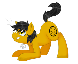 Size: 1700x1400 | Tagged: safe, artist:notenoughapples, oc, oc only, oc:lamplight, earth pony, pony, excited, smiling, solo