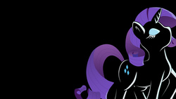 Size: 1920x1080 | Tagged: safe, artist:braukoly, rarity, pony, unicorn, g4, black background, minimalist, modern art, simple background, wallpaper