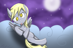 Size: 1080x720 | Tagged: safe, artist:brightsparkdev, derpy hooves, pegasus, pony, g4, female, mare, solo, tongue out