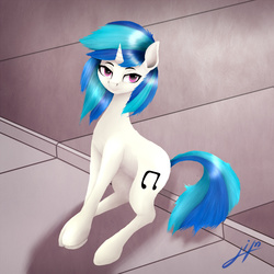 Size: 1500x1500 | Tagged: safe, artist:limchph2, dj pon-3, vinyl scratch, pony, g4, female, solo