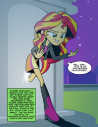 Size: 5556x7192 | Tagged: safe, artist:drewdini, sunset shimmer, equestria girls, g4, absurd resolution, archie comics, crossover, evil, female, parody, portal, solo, sonic the hedgehog (series), style emulation
