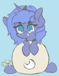 Size: 738x960 | Tagged: safe, artist:hedgehog-plant, princess luna, alicorn, pony, g4, female, mare, moon, s1 luna, simple background, solo, tangible heavenly object