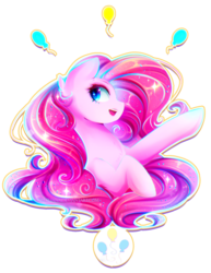 Size: 1664x2153 | Tagged: safe, artist:koveliana, pinkie pie, g4, chromatic aberration, color porn, cutie mark, female, lightly watermarked, solo, starry eyes, watermark, wingding eyes