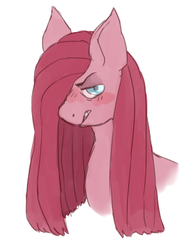 Size: 301x390 | Tagged: safe, artist:cottoncloudy, pinkie pie, earth pony, pony, g4, blushing, bust, cute, female, pinkamena diane pie, portrait, solo, straight hair