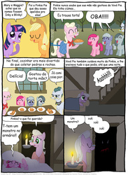 Size: 797x1086 | Tagged: safe, artist:kturtle, applejack, cloudy quartz, granny pie, limestone pie, marble pie, pinkie pie, twilight sparkle, comic:the story of granny pie, g4, comic, pinkamena diane pie, portuguese, translation