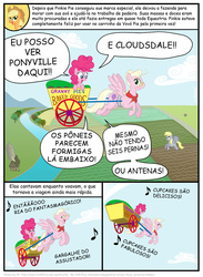 Size: 802x1095 | Tagged: safe, artist:kturtle, derpy hooves, granny pie, pinkie pie, pegasus, pony, comic:the story of granny pie, g4, comic, female, mare, portuguese, translation