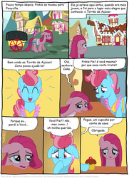 Size: 788x1091 | Tagged: safe, artist:kturtle, carrot cake, cup cake, pinkie pie, comic:the story of granny pie, g4, comic, pinkamene diane pie, portuguese, translation