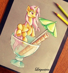 Size: 1024x1103 | Tagged: safe, artist:ltiachan, oc, oc only, oc:sweety vanilla, colored pencil drawing, traditional art