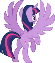 Size: 5276x6052 | Tagged: safe, artist:fruft, twilight sparkle, alicorn, pony, g4, the cutie re-mark, absurd resolution, butt, female, glare, gritted teeth, mare, plot, rearing, simple background, solo, spread wings, transparent background, twilight sparkle (alicorn), underhoof, vector