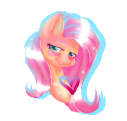 Size: 1856x1778 | Tagged: safe, artist:pixieartz, fluttershy, g4, blushing, female, heart, portrait, simple background, solo, transparent background