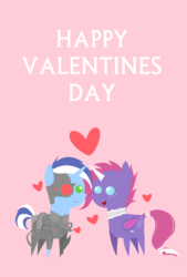 Size: 1280x1890 | Tagged: safe, artist:pinipy, oc, oc only, oc:cynder, oc:weareborg, cynder, duo, love, spyro the dragon (series), valentine, valentine's day, weareborg