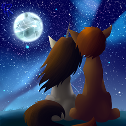 Size: 3000x3000 | Tagged: safe, artist:praxinas, oc, oc only, high res, moon, night