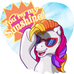 Size: 2369x2361 | Tagged: safe, artist:anscathmarcach, sunny daze (g3), earth pony, pony, g3, high res, salute, simple background, sunglasses, transparent background, valentine