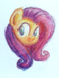 Size: 1200x1600 | Tagged: safe, artist:aemuhn, fluttershy, g4, female, oil pastel, solo, traditional art