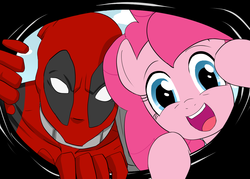 Size: 1400x1000 | Tagged: safe, artist:ninja-8004, pinkie pie, earth pony, pony, g4, crossover, deadpool, fourth wall, looking at you, marvel