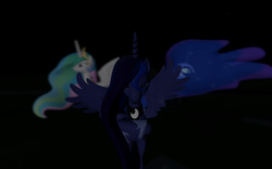 Size: 1680x1050 | Tagged: safe, artist:johnnyxluna, nightmare moon, princess celestia, princess luna, g4, 3d, gmod