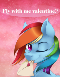 Size: 700x900 | Tagged: safe, artist:silentwulv, rainbow dash, g4, female, hearts and hooves day, solo, valentine's day
