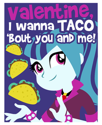 Size: 736x900 | Tagged: safe, artist:pixelkitties, sonata dusk, equestria girls, g4, female, food, pun, solo, sonataco, taco, that girl sure loves tacos, that siren sure does love tacos, valentine, valentine's day