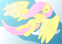 Size: 3571x2511 | Tagged: safe, artist:gebos97531, fluttershy, g4, eyes closed, female, flying, high res, reference, simpler, solo