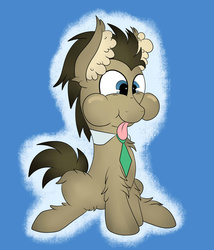Size: 1024x1195 | Tagged: safe, artist:theartistsora, doctor whooves, time turner, earth pony, pony, g4, cute, fluffy, male, silly, silly pony, solo, tongue out
