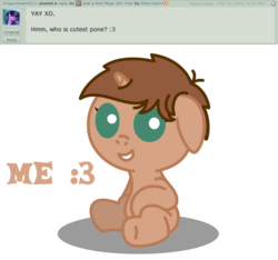 Size: 1400x1310 | Tagged: safe, artist:peternators, oc, oc only, oc:heroic armour, pony, ask, baby, baby pony, text, younger