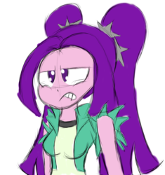 Size: 1135x1206 | Tagged: safe, artist:mildockart, derpibooru exclusive, aria blaze, equestria girls, g4, angry, annoyed, female, solo, speed draw