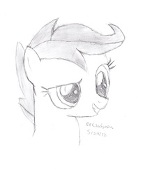 Size: 1554x1892 | Tagged: safe, artist:drchrisman, scootaloo, g4, female, monochrome, portrait, sketch, solo, traditional art