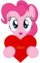 Size: 1939x3031 | Tagged: safe, artist:comfydove, pinkie pie, g4, female, heart, hearts and hooves day, looking at you, solo