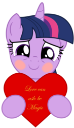 Size: 1825x3131 | Tagged: safe, artist:comfydove, twilight sparkle, g4, blushing, female, heart, hearts and hooves day, looking at you, solo
