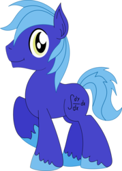 Size: 879x1229 | Tagged: safe, artist:piterq12, oc, oc only, oc:dayandey, earth pony, pony, blue, math, simple background, solo, transparent background, vector