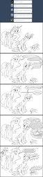 Size: 1280x5177 | Tagged: safe, artist:silfoe, princess luna, twilight sparkle, oc, oc:evening melody, alicorn, bat pony, butterfly, pony, royal sketchbook, g4, baby, baby pony, comic, crying, descriptive noise, female, floppy ears, foal, grayscale, lesbian, mare, monochrome, ship:twiluna, shipping, twilight sparkle (alicorn), voice actor joke, wahaha