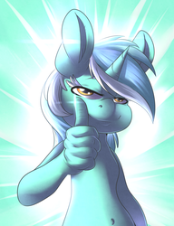 Size: 1600x2086 | Tagged: safe, artist:sourspot, lyra heartstrings, g4, belly button, female, hand, lyra's humans, mutation, solo, suddenly hands, thumbs up, wat