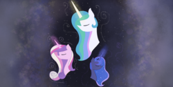 Size: 1560x789 | Tagged: safe, artist:dashybrony2012, princess cadance, princess celestia, princess luna, g4