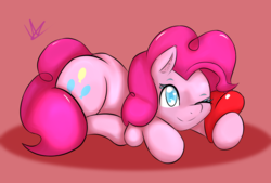 Size: 3952x2664 | Tagged: safe, artist:wolfy-pony, pinkie pie, g4, cute, diapinkes, female, high res, solo, valentine's day