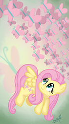 Size: 720x1280 | Tagged: safe, artist:vcm1824, fluttershy, butterfly, g4, female, solo