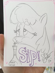 Size: 1024x1365 | Tagged: safe, artist:andypriceart, berry punch, berryshine, g4, drunk, monochrome, traditional art