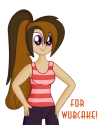 Size: 792x1009 | Tagged: safe, artist:cyber-murph, oc, oc only, oc:cupcake slash, human, equestria girls, g4, clothes, gift art, ponytail, simple background, solo, tank top, transparent background, vector