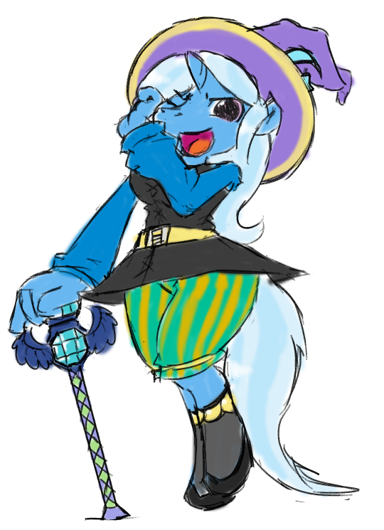 1087621 safe, artist brownie bytes, trixie, anthro, black mage