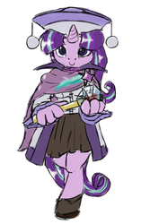 Size: 540x860 | Tagged: safe, artist:brownie-bytes, starlight glimmer, unicorn, anthro, g4, clothes, crossover, female, final fantasy, sage, simple background, solo, white background