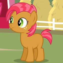 Size: 435x435 | Tagged: safe, screencap, apple bloom, babs seed, earth pony, pony, g4, one bad apple, season 3, adorababs, animated, cute, female, gif, solo