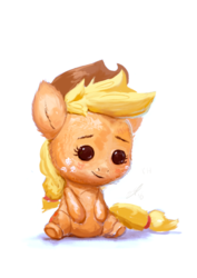 Size: 680x960 | Tagged: safe, artist:assasinmonkey, applejack, g4, female, simple background, solo, teddy bear, white background