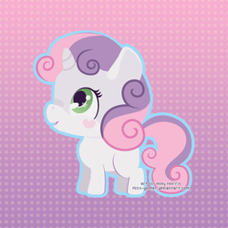 Size: 450x450 | Tagged: safe, artist:miss-glitter, sweetie belle, g4, cute, diasweetes, female, open mouth, solo, starry eyes