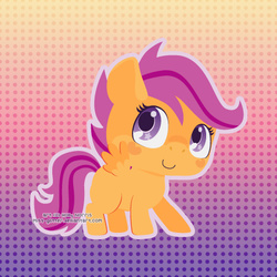 Size: 450x450 | Tagged: safe, artist:miss-glitter, scootaloo, g4, cute, cutealoo, female, solo, starry eyes