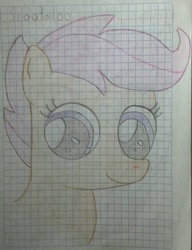 Size: 622x809 | Tagged: safe, artist:albertlopez1830, scootaloo, g4, female, graph paper, solo, traditional art