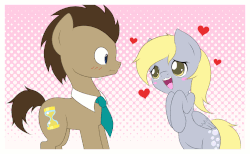 Size: 1000x615 | Tagged: safe, artist:jdan-s, derpy hooves, doctor whooves, time turner, earth pony, pony, g4, :3, animated, bipedal, cute, derpabetes, diabetes, doctorbetes, eye shimmer, female, heart, male, ship:doctorderpy, shipping, straight