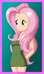 Size: 1599x2670 | Tagged: safe, artist:rexpony, fluttershy, equestria girls, g4, clothes, dress, female, humanized, solo