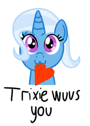 Size: 564x789 | Tagged: safe, artist:pastelhorses, trixie, pony, unicorn, g4, cute, diatrixes, female, heart, hnnng, love, mare, solo, valentine's day, wuv