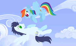 Size: 1023x614 | Tagged: safe, artist:maddaimond255, rainbow dash, soarin', pony, g4, female, male, ship:soarindash, shipping, straight