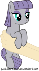 Size: 661x1207 | Tagged: safe, artist:justisanimation, maud pie, human, pony, g4, cute, female, hand, holding a pony, justis holds a pony, maudabetes, simple background, solo, transparent background